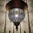 Modern Decorative Large Muslim Arabic Lamps Carved Moroccan Style Pierced Metal Pendant Lights(WH-DC-63)