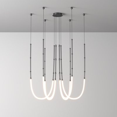 Retro Stainless Steel chandelier Minimalism Designer Living Room linear chandelier(WH-MI-392)