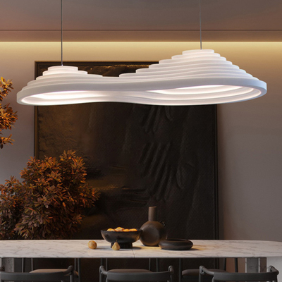 Postmodern Minimalist White chandeliers Resin Design Living Room wabi sabi chandelier(WH-MI-395)