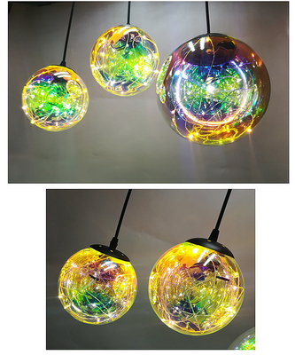 Fashion Glass Ball Pendant Light Modern LED Indoor Lamp Restaurant Dining Room Kitchen Island Pendant Lights(WH-GP-177)