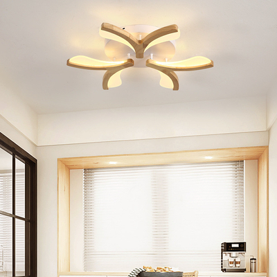 Nordic Log LED Ceiling Lamp Creative Personality Bedroom Book Room Simple Modern Solid Wood ceiling lights(WH-WA-45)