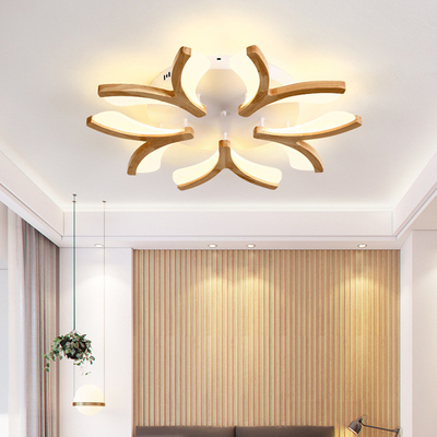 Nordic Log LED Ceiling Lamp Creative Personality Bedroom Book Room Simple Modern Solid Wood ceiling lights(WH-WA-45)