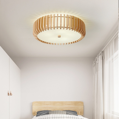 Modern Natural Wooden Ceiling Lamp for Bedroom Rubber Round Wooden ceiling lamp(WH-WA-48)