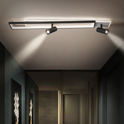 New Black Rectangle aisle Ceiling Light with Spotlight Clothing Store Corridor Ceiling Light(WH-MA-239)