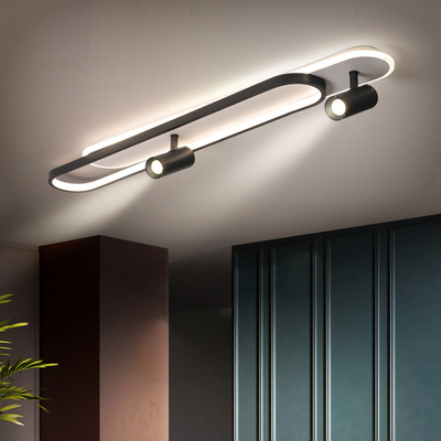 New Black Rectangle aisle Ceiling Light with Spotlight Clothing Store Corridor Ceiling Light(WH-MA-239)