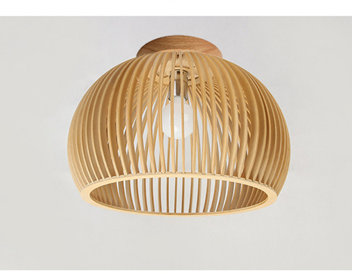 Modern Wood Birdcage E27 Ceiling Lights Nordic Home Deco Bamboo Weaving Wooden Ceiling Lamp(WH-WA-53)