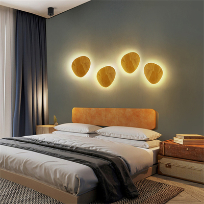 8W 12W Modern Nordic Interior Wooden Wall Lamp Bedroom Bedside Aisle Design Round Oval LED ceiling lamp(WH-WA-54)