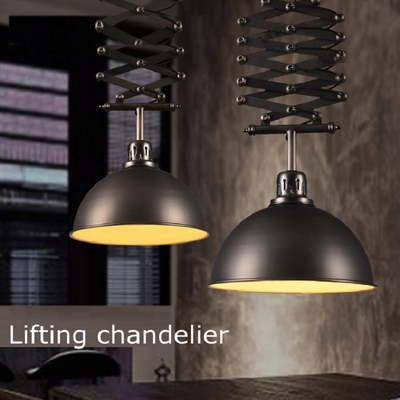 Retro industrial Pendant Light wind wrought iron clothing cafe bar lifting Black Pendant Light(WH-VP-189)