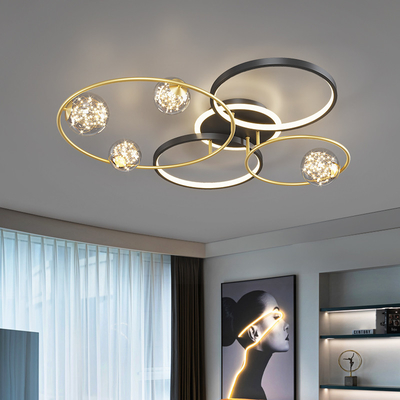 Modern Simple Round Led Ceiling Light Minimalist Living Room Bedroom Black Gold Ceiling Light(WH-MA-284)