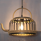 American Retro Teapot Industrial Pendant Lights  Living Room Kitchen Hemp Rope Pendant Light(WH-VP-192)