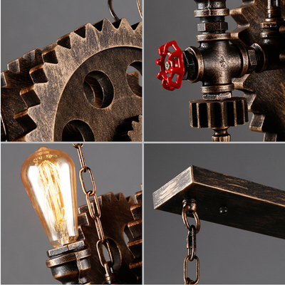 Vintage Loft Pendant Lamps Gear Clain Lights Water Pipe Arm Bar Restaurant Industry lamp(WH-VP-196)