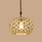 Nordic Living Room Dining Room Chandelier Hemp Rope Light Round Personality Bar Cafe Lighting(WH-VP-206）
