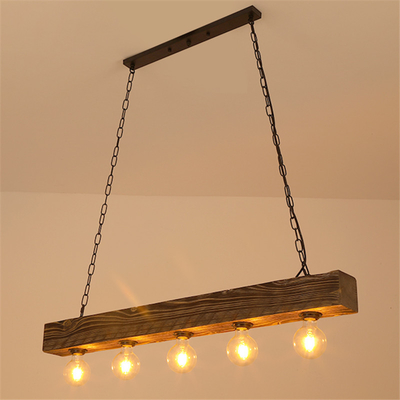 Solid Wood Chandelier Creative Industrial Style Restaurant Living Room Hot Pot Shop vintage pendant lights(WH-VP-214)