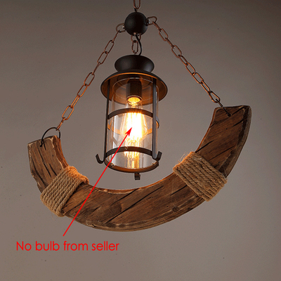 Industrial Wood Chandelier Creative Living Room Bar Dining Room Handing Lamp(WH-VP-217)