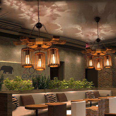Industrial Light Vintage Hemp Rope Chandelier Bar Restaurant retro chandelier(WH-VP-221）