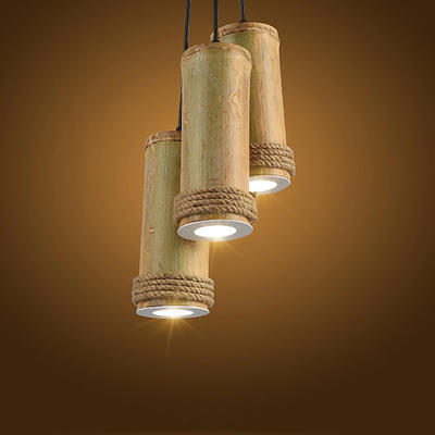 American Rural Retro Bamboo Tube Spotlights Living Room Dining Room Cafeteria Creative Bamboo lamp(WH-VP-212)