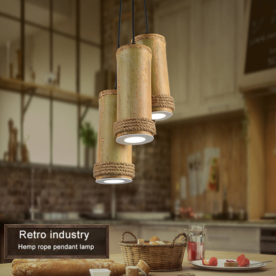 American Rural Retro Bamboo Tube Spotlights Living Room Dining Room Cafeteria Creative Bamboo lamp(WH-VP-212)