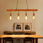 Retro loft industrial bar chandelier restaurant hot pot coffee shop wooden chandelier(WH-VP-235)