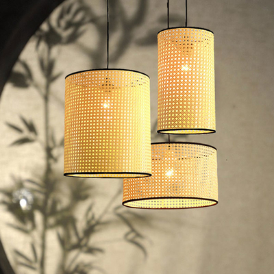 Rattan chandelier restaurant modern minimalist creative living room bedroom balcony Japanese-style lamps(WH-WP-91)