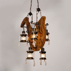 Antique Industrial Retro Wood E27 LED Ceiling Chandelier Lightin Creative LOFT Bar luminaire(WH-VP-241)