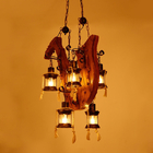 Antique Industrial Retro Wood E27 LED Ceiling Chandelier Lightin Creative LOFT Bar luminaire(WH-VP-241)