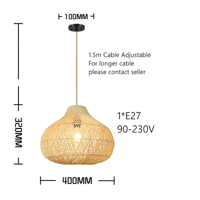 Handmade Bamboo Woven South Asia Holiday Restaurant Hotel Japanese Hawaii Summer Style Pendant Lamp(WH-WP-80)