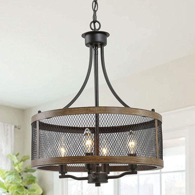 Industrial Retro Ceiling Lamp American Farmhouse Wood Grain Lamp Dining Room Porch Lighting(WH-VP-243)