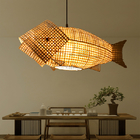 Chinese Rattan Hanging Lamp Creative Fish Bamboo Lampshade Chandelier(WH-WP-85)