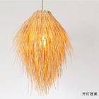Pinecone Tassel Bamboo Chandelier Tea room Lounge natural rattan Hotel lamp(WH-WP-88)
