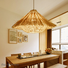 Hand Woven Rattan Pendant Lamp Restaurant Bedroom Corridor Chandelier Indoor Led Light (WH-WP-90)