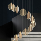 Scandinavian LED Long Line Acrylic Dining Room Creative Living Room Staircase Hotel Lobby Long Chandelier(WH-NC-102)