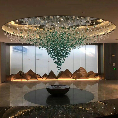 Large Modern Glass Stone Chandelier Living Hotel Project luxury lighting factory(WH-NC-105)