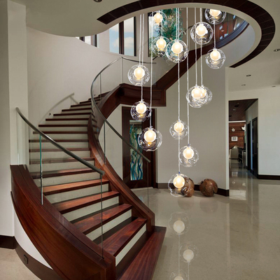 Large Staircase chandelier LED Bubble long chandelier for Home Hotel Hallway Suspension lamp(WH-NC-109)