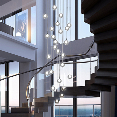 Large Staircase chandelier LED Bubble long chandelier for Home Hotel Hallway Suspension lamp(WH-NC-109)