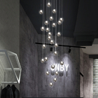 Large Staircase chandelier LED Bubble long chandelier for Home Hotel Hallway Suspension lamp(WH-NC-109)