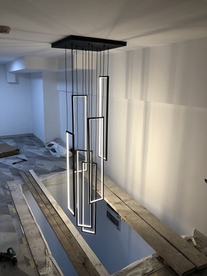 Modern LED Stair long chandelier minimalist creative rectangular chandelier(WH-NC-110)