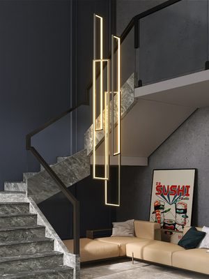 Modern LED Stair long chandelier minimalist creative rectangular chandelier(WH-NC-110)