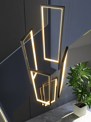 Modern LED Stair long chandelier minimalist creative rectangular chandelier(WH-NC-110)