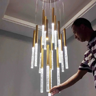 Modern LED Crystal Chandeliers gold Loft Staircase Indoor hotel large chandelier (WH-NC-112)
