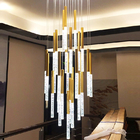 Modern LED Crystal Chandeliers gold Loft Staircase Indoor hotel large chandelier (WH-NC-112)