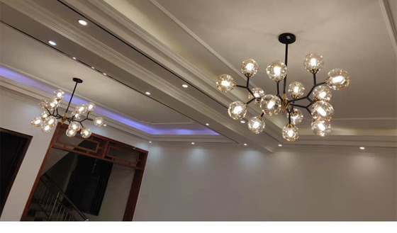 Modern Glass Ball Chandeliers for Dining Room Kitchen Living Room Bedroom Smoke Glass Lamp(WH-MI-425)