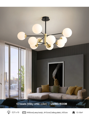 Loft Vintage Loft Chandelier E27 Round Ball Light Ceilling Lamp Black Gold pendant lighting(WH-MI-426)