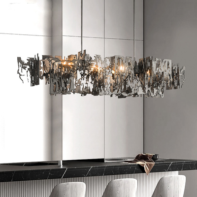 Modern Designer metal fragment Art Chandelier Rectangle Kitchen Island Hanging light(WH-MI-453)