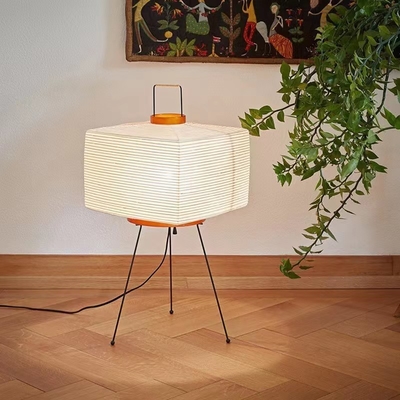 Square Japanese-style Minimalist Rice Paper Lantern table lamp(WH-MTB-254)