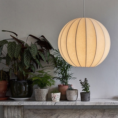 Nordic E27 Led Pendant Lights Silk Hanging Lamp Minimalism Wabi Sabi Suspend Lamp(WH-AP-564)