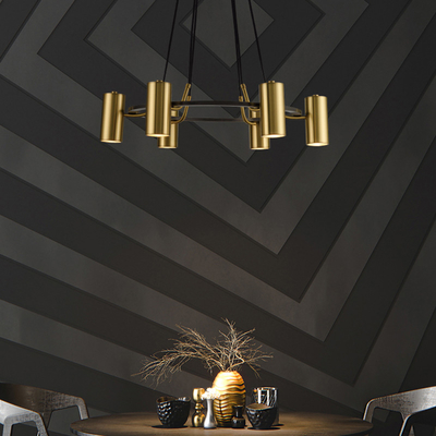 Minimalist Chandeliers Gold LED Black Ring Living Room Dining Lighting circular pendant light(WH-AP-567)