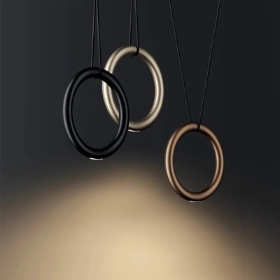 Italian Designer Metal Circular Ring Lamp Restaurant Bar Studio Creative Ring Pendant Lamp(WH-AP-598)