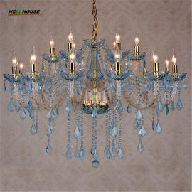Blue Color Crystal Chandelier With Gold Metal (WH-CY-63)