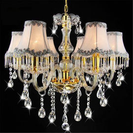 Funky chandelier Gold Color For Dining room Kitchen with Lampshade (WH-CY-42)