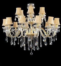 Gold candelabra crystal chandelier with lamp shades (WH-CY-36)